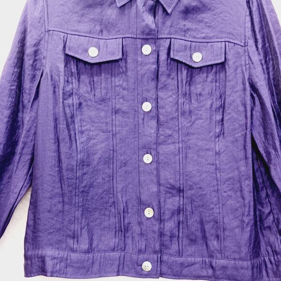 Jacket Size M Preppy Revival Jacket Hidden Pockets Mother of Pearl Quiet Luxury - Picture 3 of 16